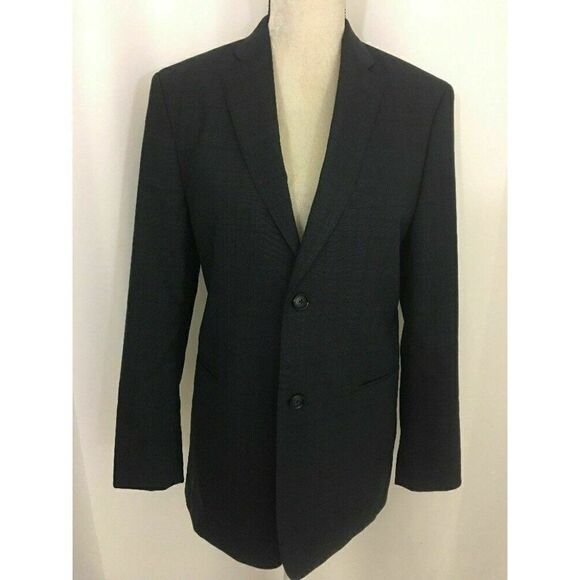 Tallia Mens Navy Blue Plaid Long Sleeve Blazer Sports Jacket pants 18 R lot 2 - Picture 1 of 10